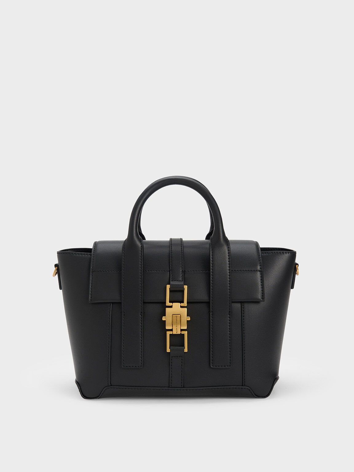 Charles & Keith Tote Bag Trapeze Buckled Dua.