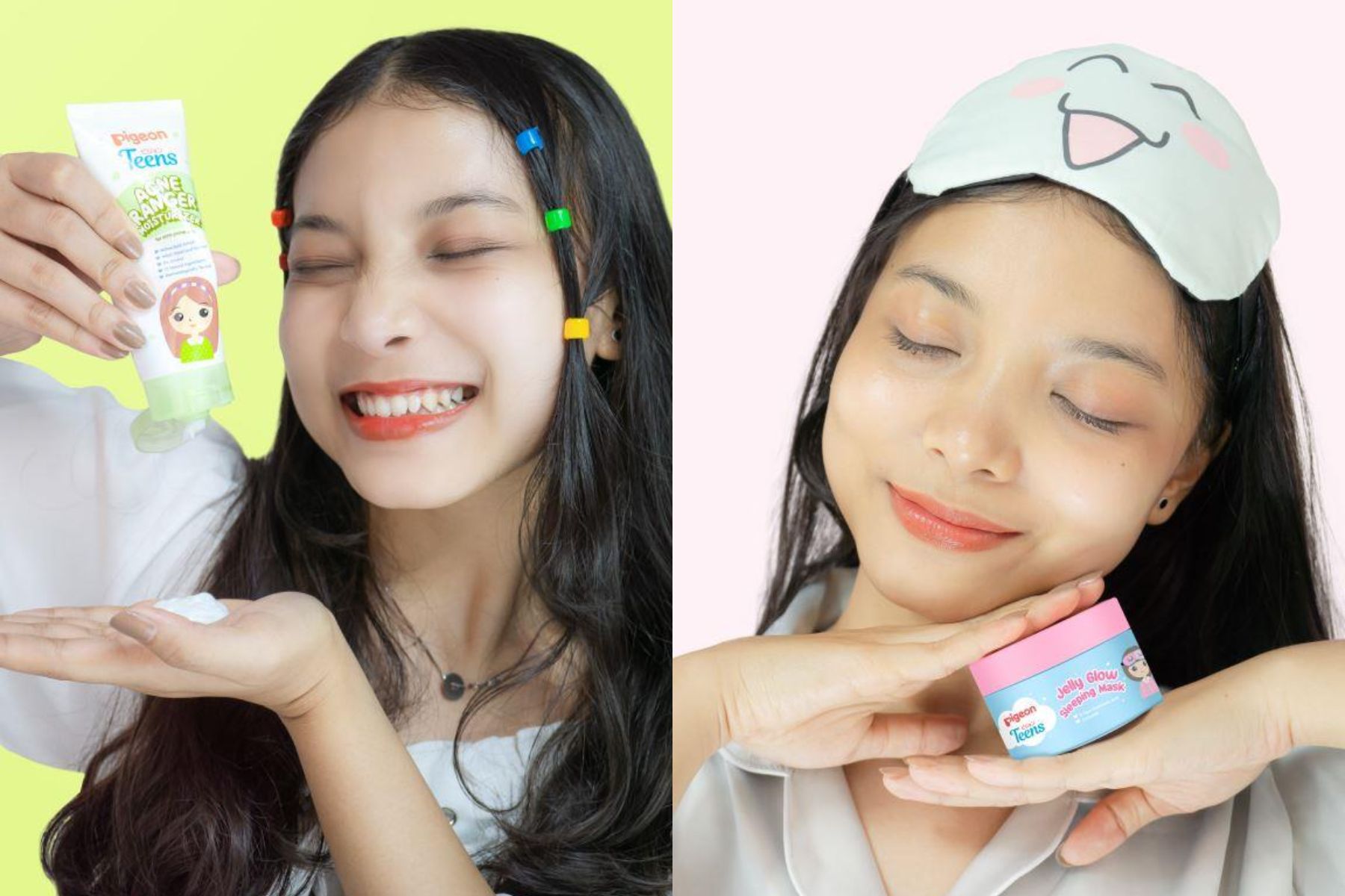 Sleeping mask dan moisturizer Pigeon Teens untuk remaja.