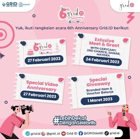 Berikut kemeriahan ide Grid.ID di ulang tahun ke enamnya. Simak penjelasan selengkapnya, Kawan Puan. 