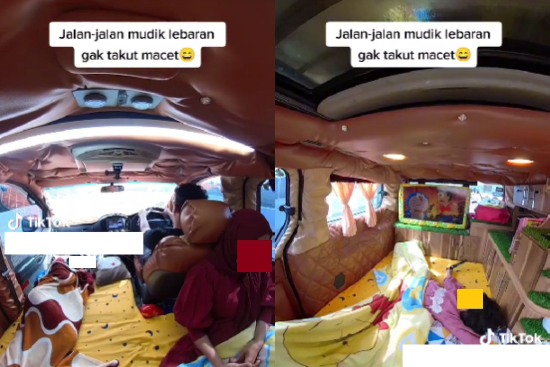 Viral di TikTok video pemudik melakukan modifikasi mobil dengan menggelar kasur. Ketahui ternyata ada bahayanya, Ini kata pakar transportasi.