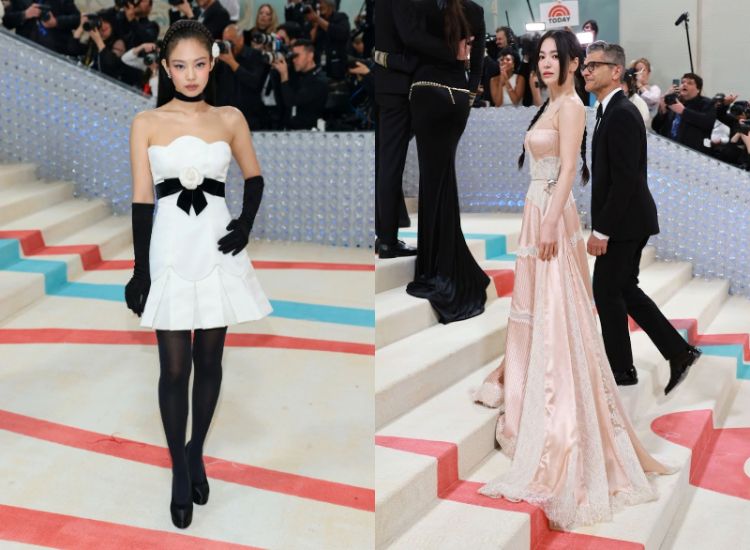 Berikut ini gaya fashion Song Hye Kyo dan Jennie BLACKPINK di Met Gala 2023 yang sangat eye catching