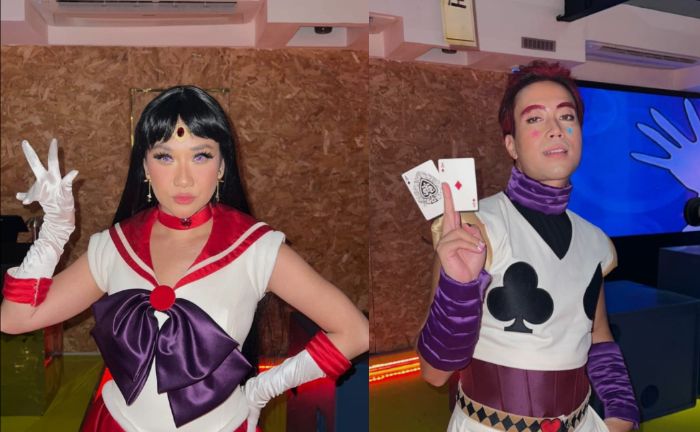 Berikut ini sederet penampilan artis di ulang tahun BCL, Vidi Aldiano, dan Yuki Kato dengan tema cosplay anime. 