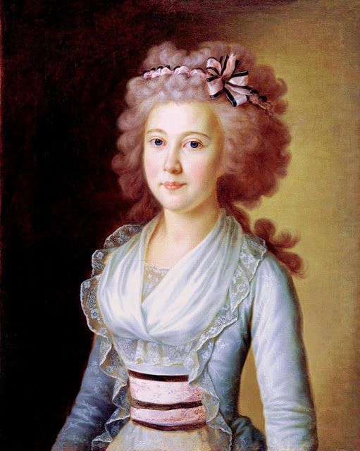 Gaya rambut Yermolai Kamezhenkov tahun 1790 dengan wig besar berwarna merah muda.