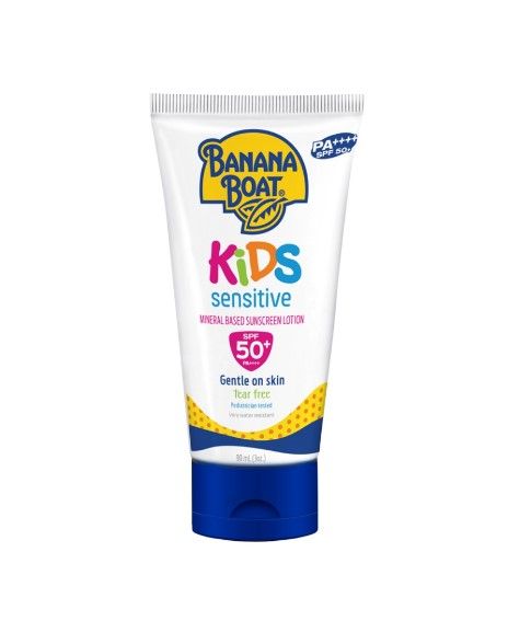 Banana Boat Kids Sensitive Sunscreen Lotion SPF50+.