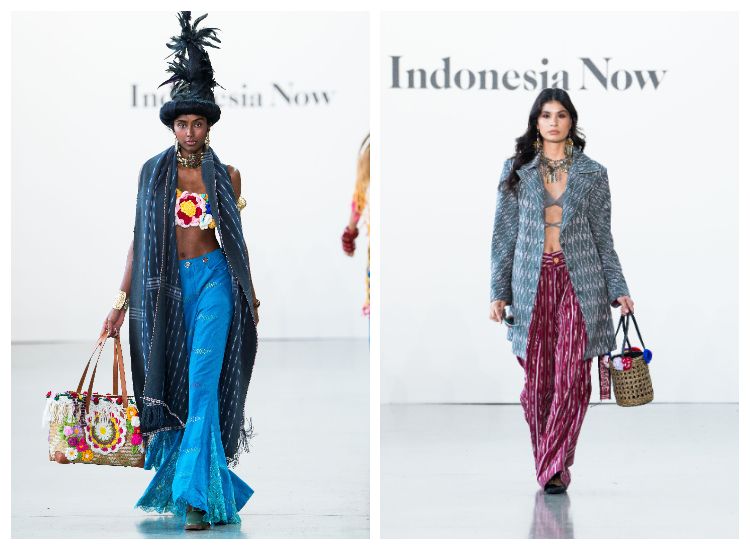 Merdi Sihombing hadirkan koleksi Ulos di Indonesia Now saat New York Fashion Week Spring Summer 23-24, ada sentuhan tribal dalam gayanya.