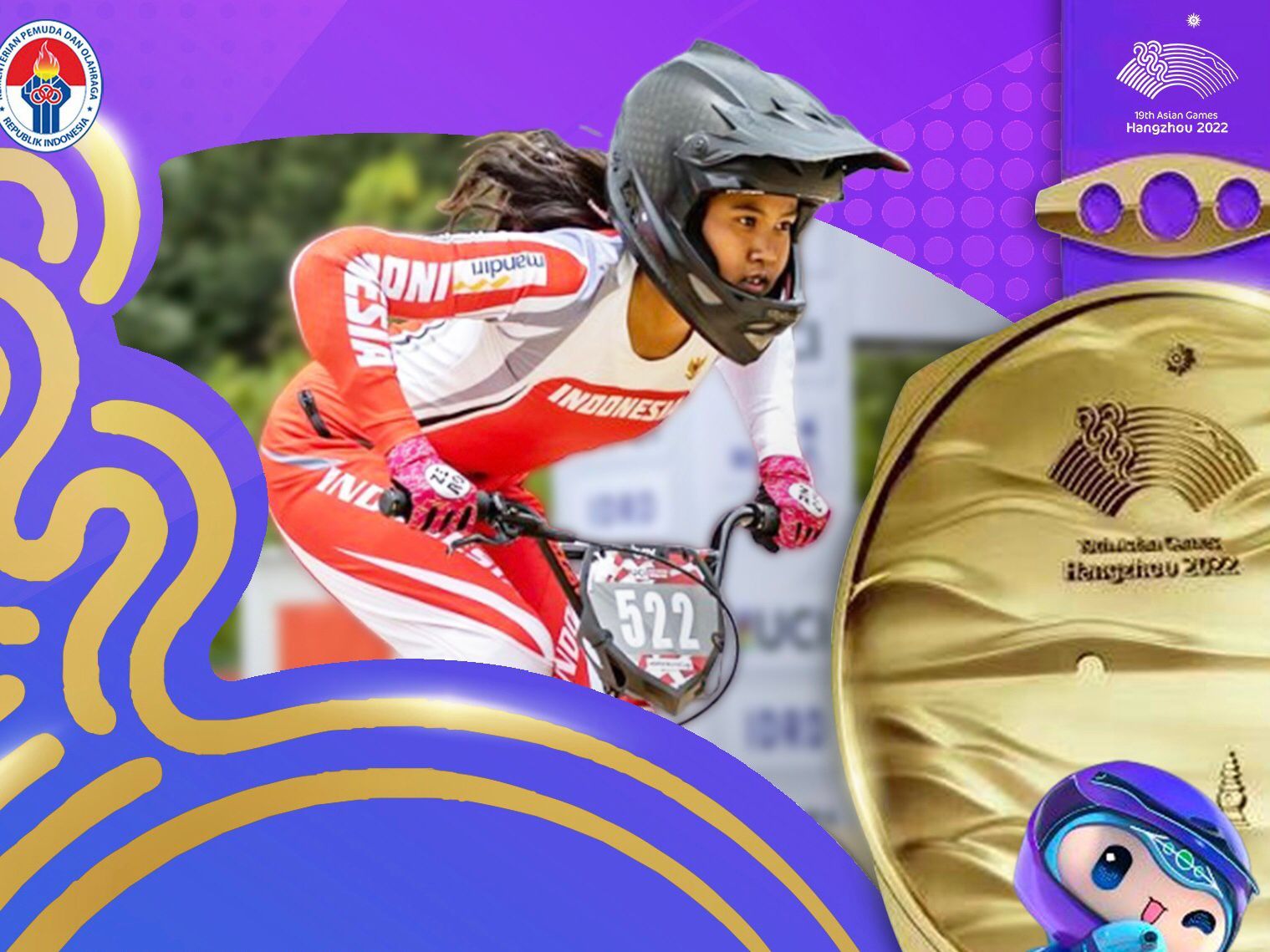 Raih emas dan cetak sejarah di Asian Games 2023, ini sosok Amellya Nur Sifa yang memenangkan cabang BMX Racing.