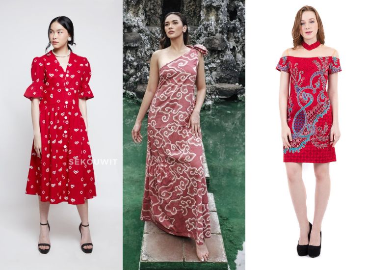 Dress shop batik merah