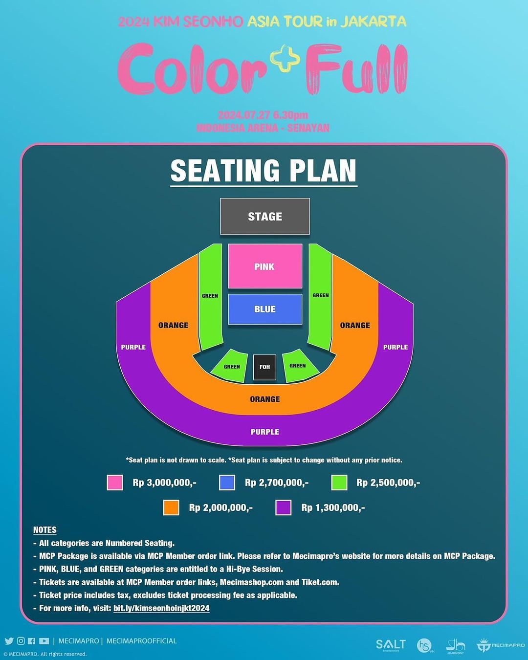 Seat plan fan meeting Kim Seon Ho Color Full di Jakarta.