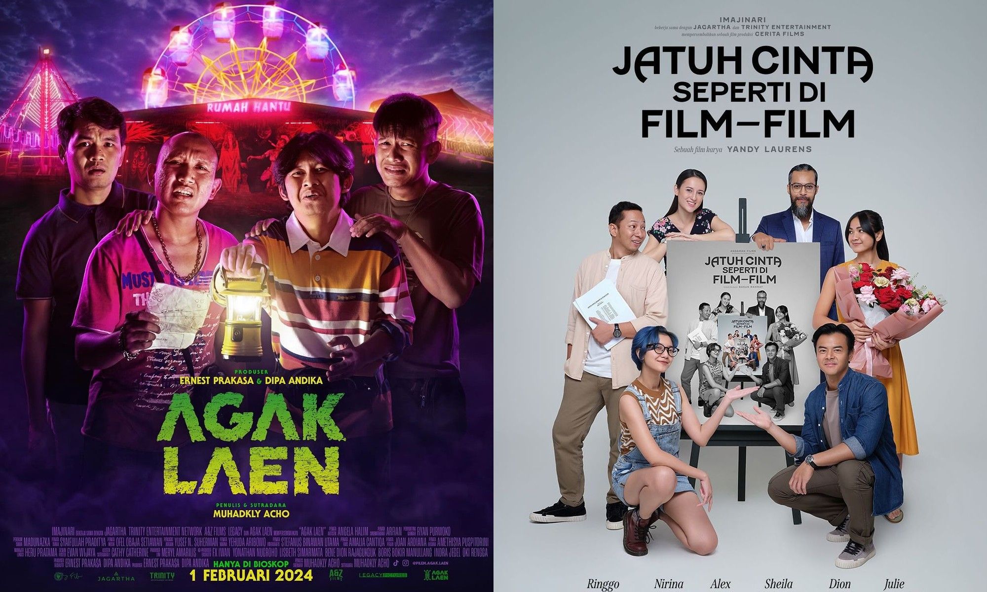 Berikut ini tiga film Indonesia populer yang digarap rumah produksi Imajinari Pictures. Terbaru ada film Agak Laen.