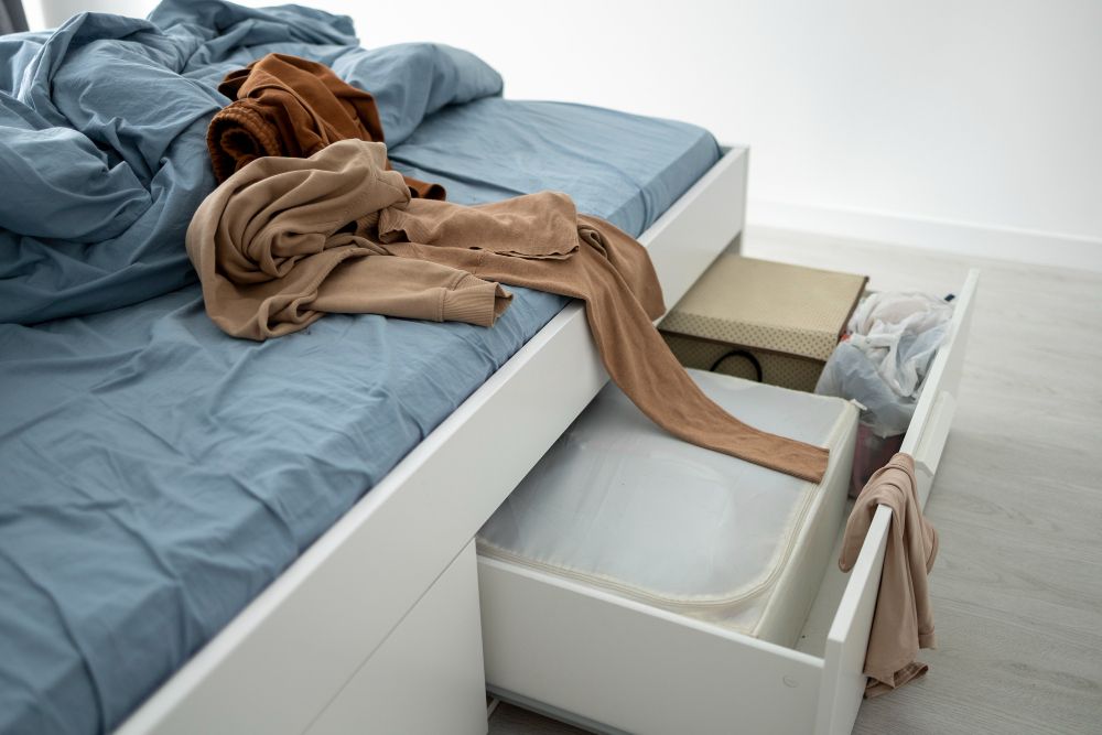 Ingin menyimpan barang di kolong tempat tidur? Berikut ini cara praktis yang bisa kamu gunakan agar lebih rapi.