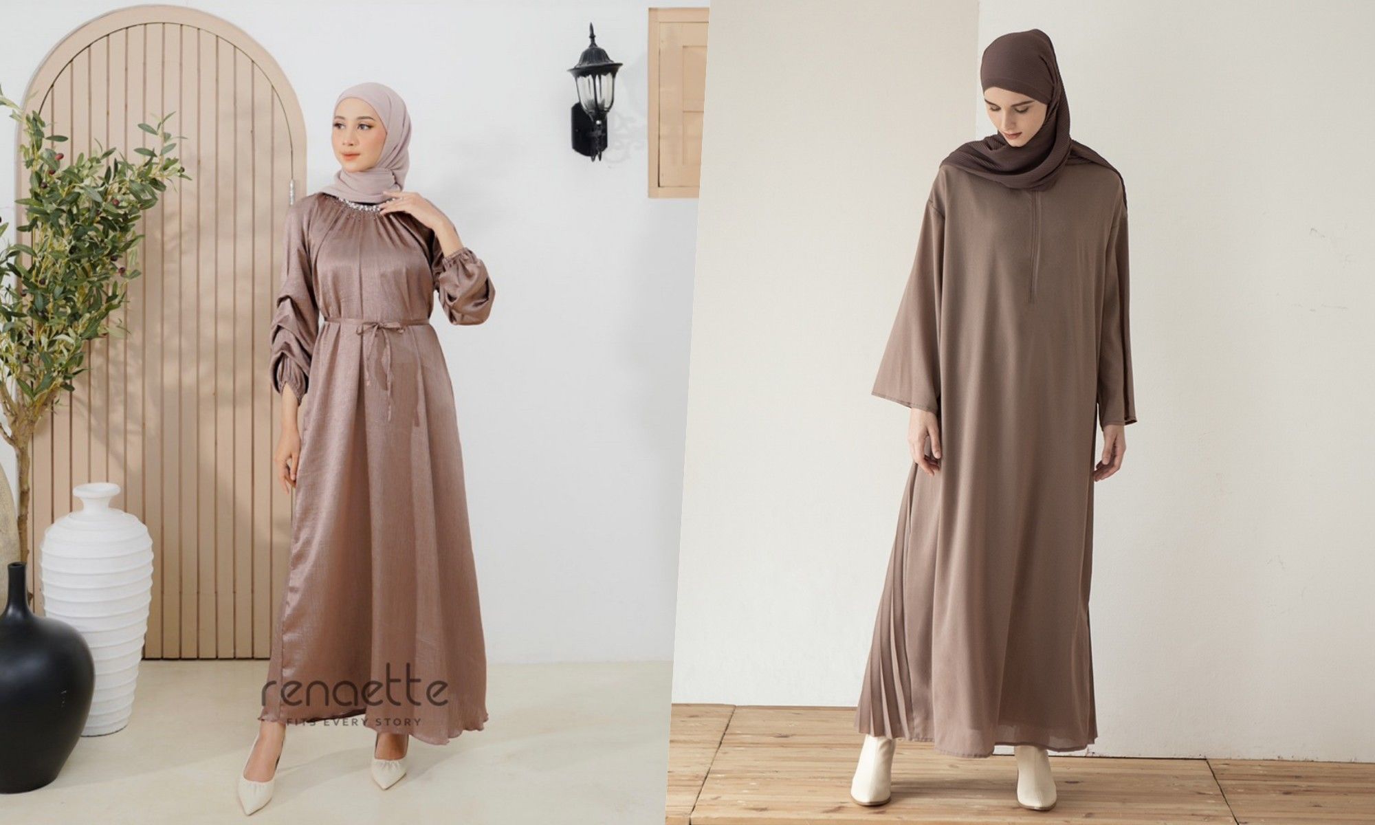 Tampil menawan di Hari Raya Idulfitri dengan rekomendasi baju lebaran dress warna cokelat berikut ini.