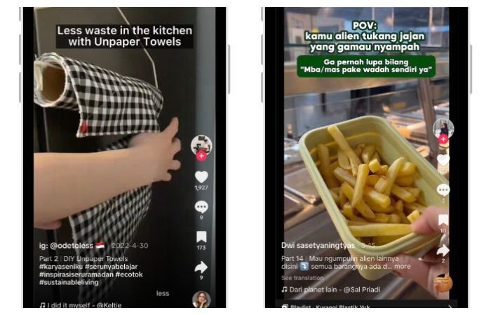 Para kreator TikTok ini membagikan tips menerapkan gaya hidup ramah lingkungan dengan daur ulang sampah rumah tangga. Seperti apa?