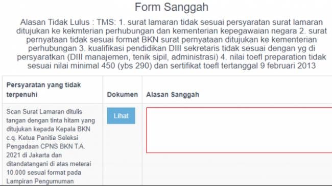 Kawan Puan dinyatakan TMS pada seleksi administrasi CPNS 2024? Begini cara ajukan sanggah dan contoh kalimat alasan sanggah!