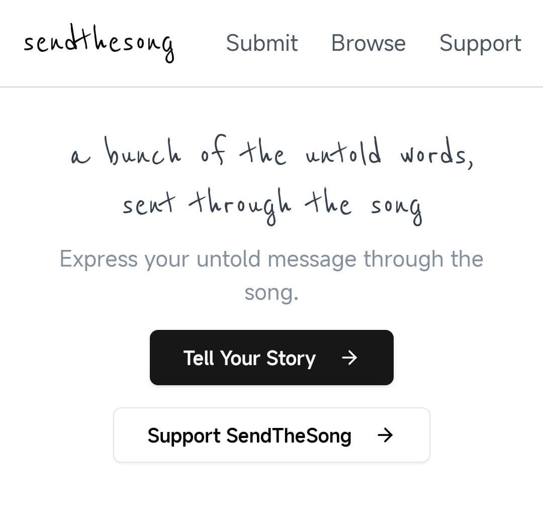 Tren unik situs Send the Song memungkinkan kamu mengirim pesan anonim berisi lagu untuk orang terkasih, sahabat, bahkan mantan.