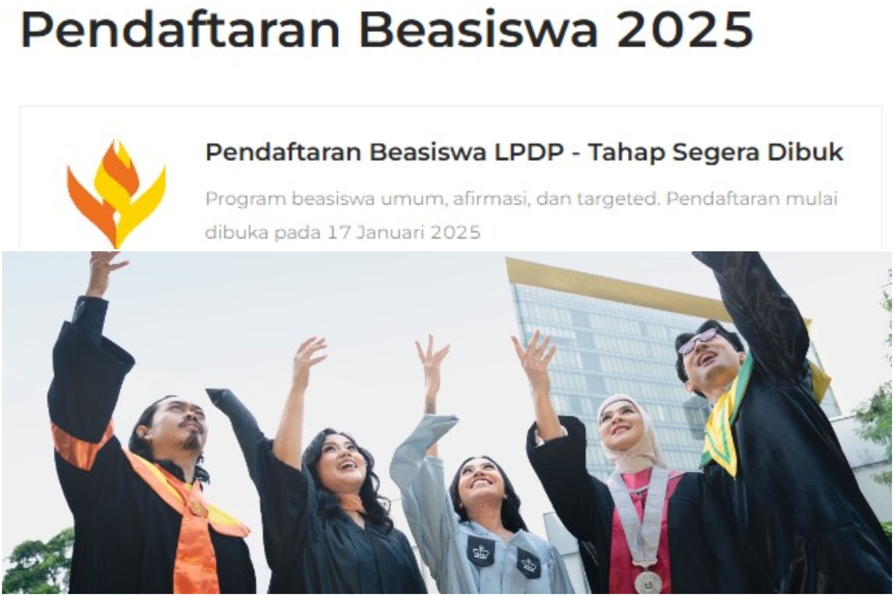 Pendaftaran beasiswa LPDP 2025 Tahap 1 segera dibuka 17 Januari, simak cara membuat akun dan dokumen yang dibutuhkan!