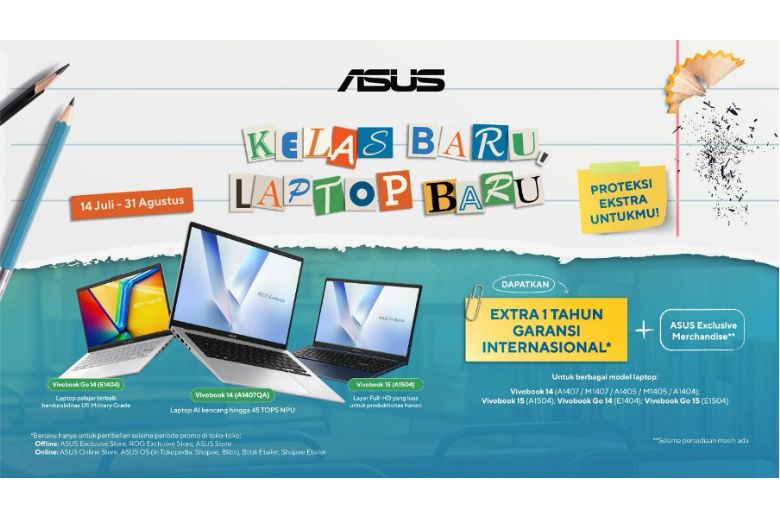 Promo ASUS 2025: Beli Vivobook & Vivobook Go, dapat garansi internasional 3 tahun gratis. Begini caranya!