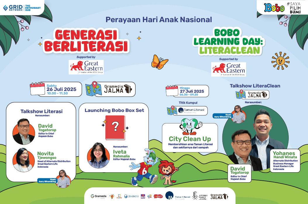 Majalan Bobo turut memeriahkan peringatan Hari Anak Nasioanl 2025 dengan sederet kegiatan ini. Jangan sampai terlewat.