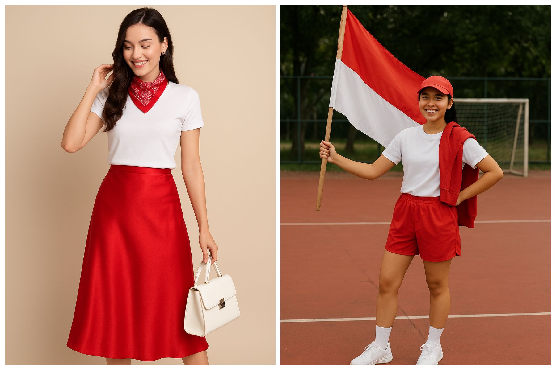 Enggak monoton, ini inspirasi outfit bernuansa warna merah putih untuk merayakan momen 17 Agustus, baik formal maupun nonformal.