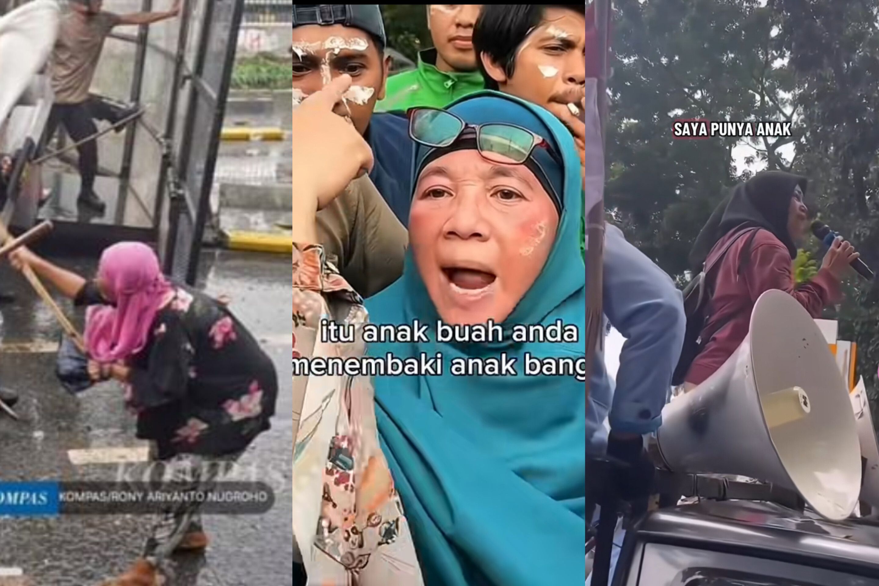 Dengan orasi lantang dan aksi heroik, aksi emak-emak ini menjadi simbol bahwa perjuangan bukan hanya milik kaum muda