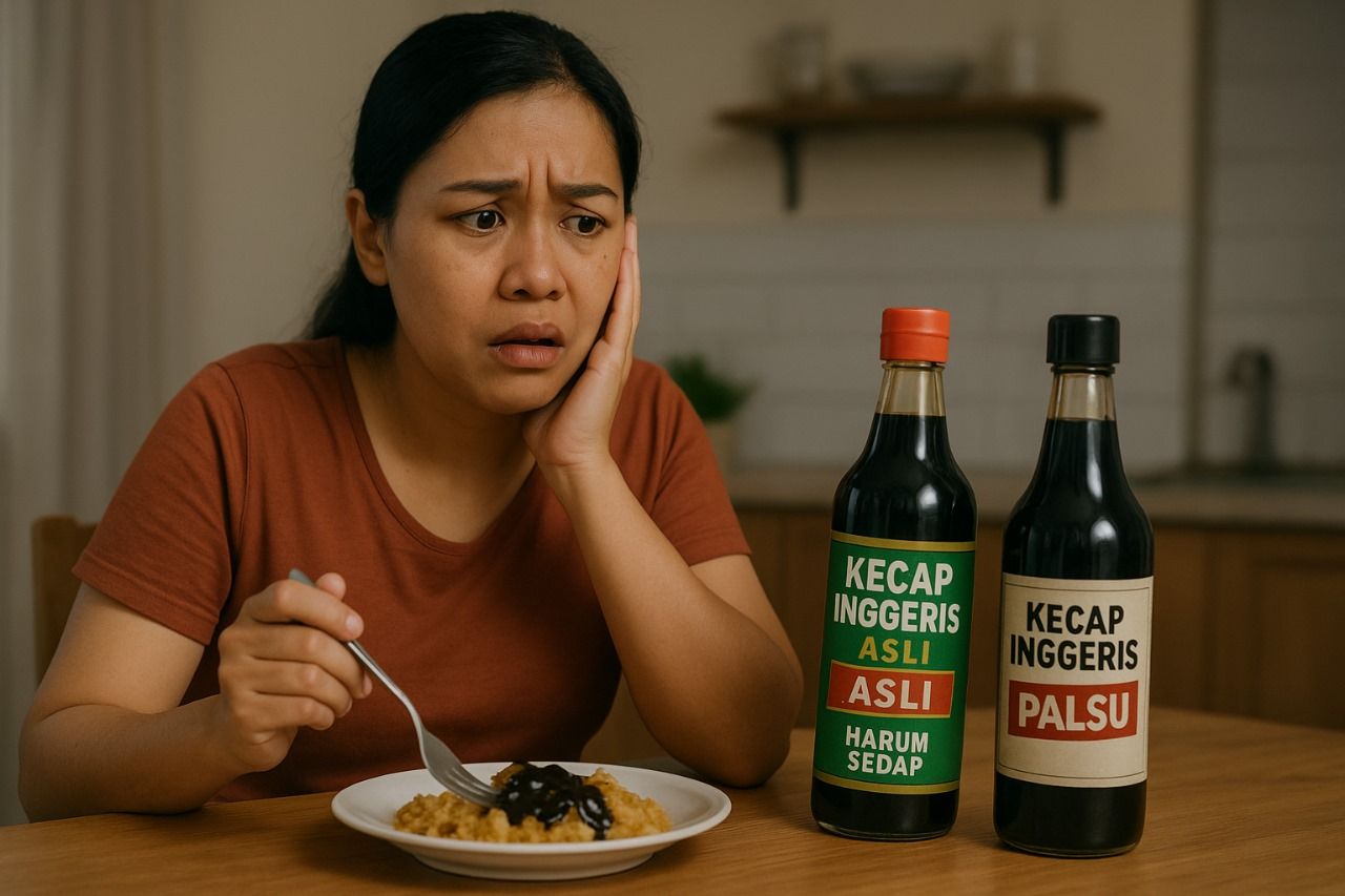 Penting untuk diketahui para ibu cara membedakan kecap inggeris asli dan palsu.