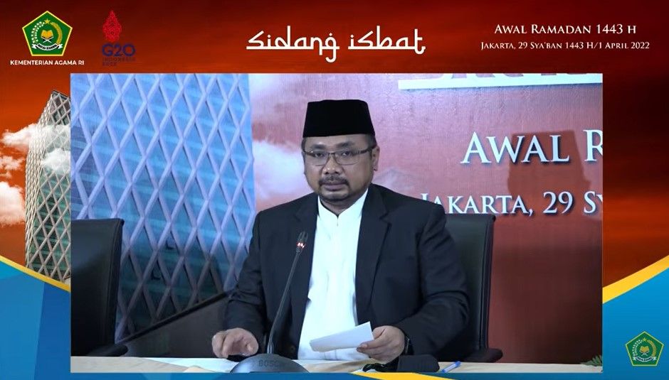 Simak hasil sidang isbat penetapan 1 Ramadan 1443 H yang disampaikan langsung oleh Menteri Agama H Yaqut Cholil Qoumas.