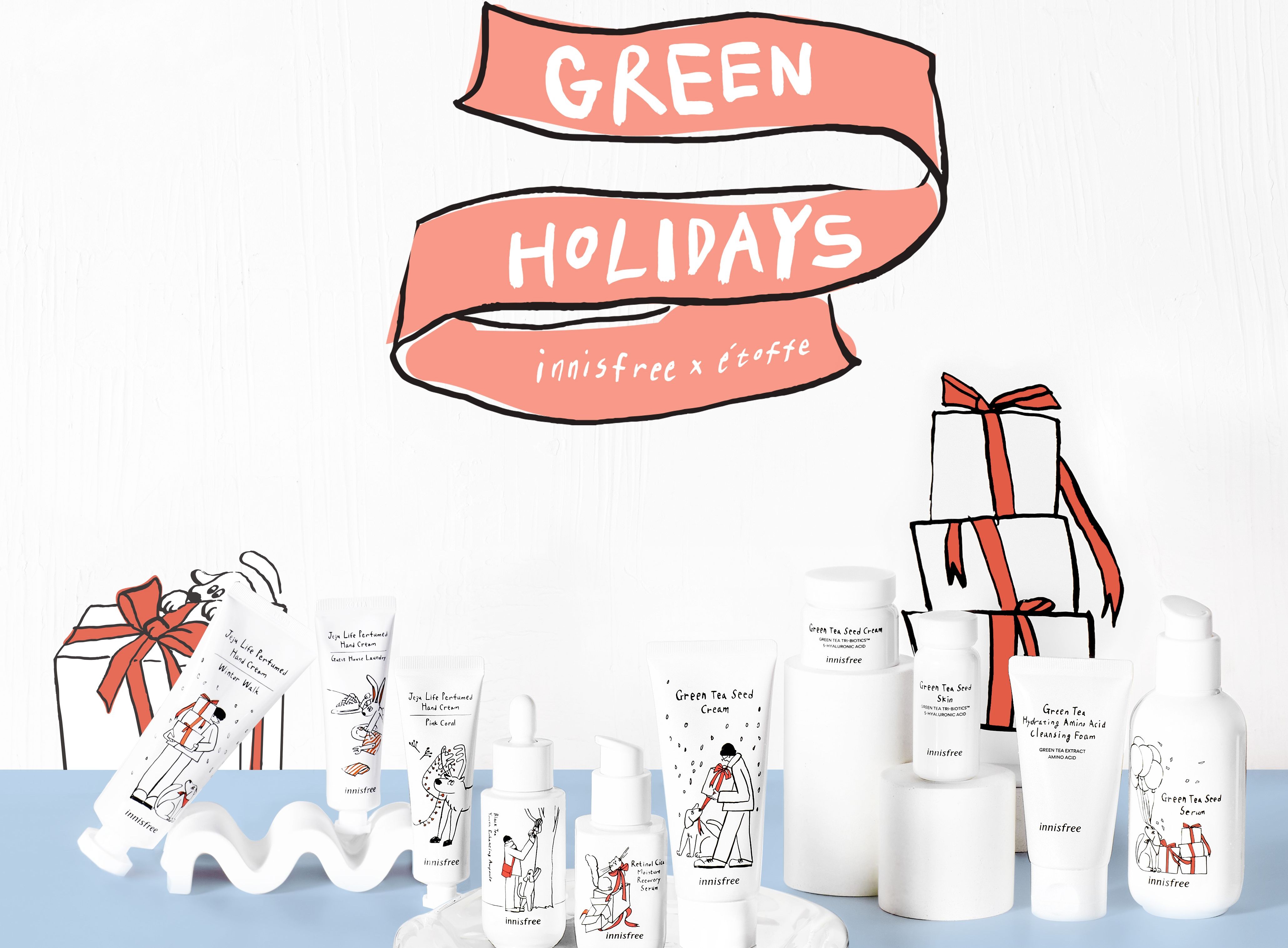 Kolaborasi Innisfree dan etoffe hadirkan rangkaian koleksi Green Holidays dengan desain kemasan unik nan menggemaskan. Seperti apa?