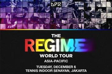 Poster konser DPR The Regime World Tour di Jakarta di Tennis Indoor Senayan pada 6 Desember mendatang.