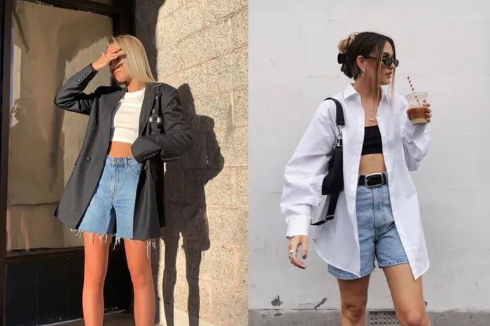 5 Inspirasi Gaya Mengenakan Jorts, dari T-shirt hingga Sheer Blouse ...