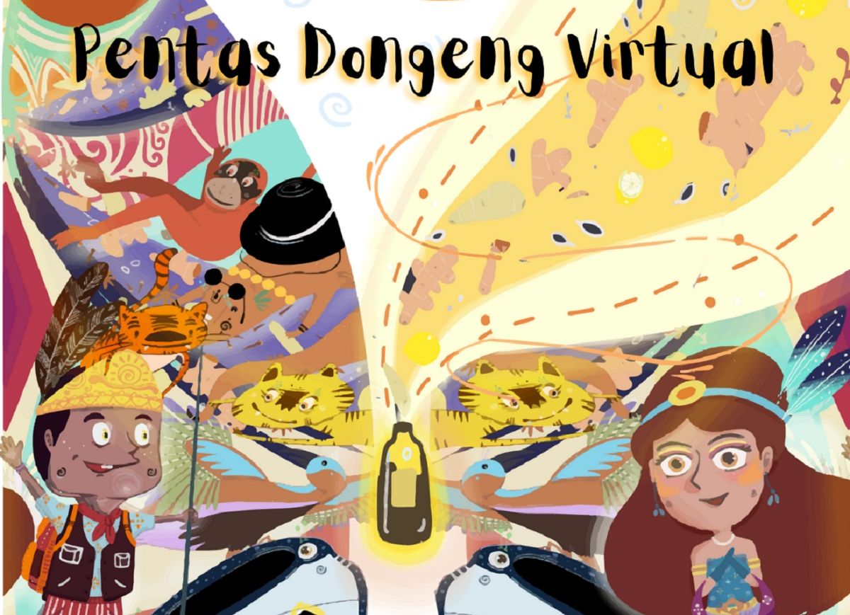 Dongeng jadi salah satu sarana mengenalkan budaya Indonesia pada anak. Saksikan pementasan dongeng virtual ini.