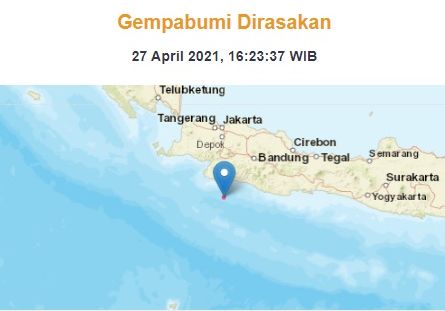 Terjadi gempa bumi di Sukabumi pada Selasa, 27 April 2021 dengan magnitudo 5,6. Begini penjelasan BMKG