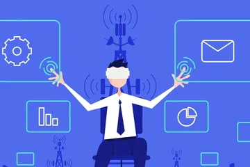 Ilustrasi Metawork, bekerja di Metaverse