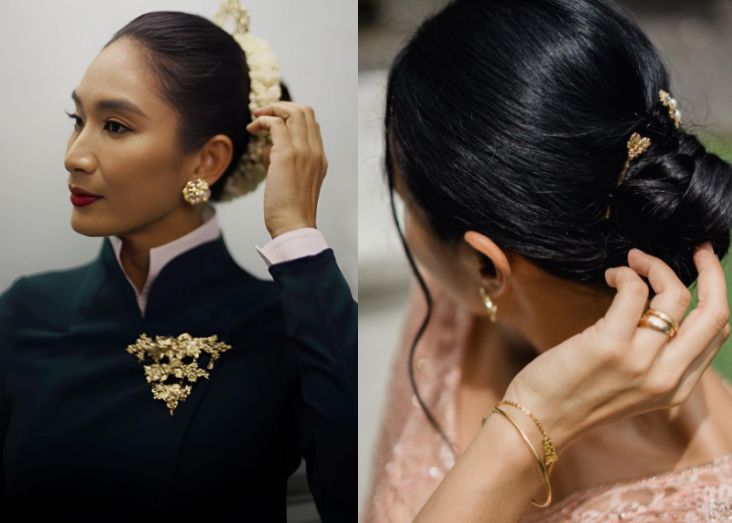Berikut ini tips memilih perhiasan untuk melengkapi tampilan saat mengenakan kebaya ala Happy Salma.