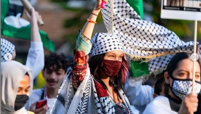 Aksinya ikut turun jalan bela Palestina dikecam Israel, Bella Hadid angkat bicara dan katakan hal ini...