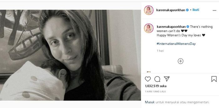 Perdana, Kareena Kapoor pamer potret putra bungsunya.