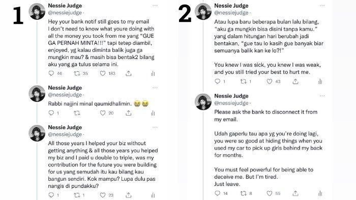 Tangkapan layar utas Nessie Judge di Twitter