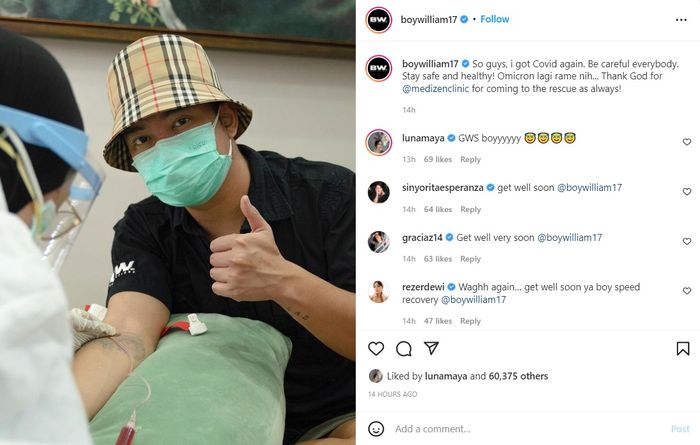 Unggahan Instagram Boy William