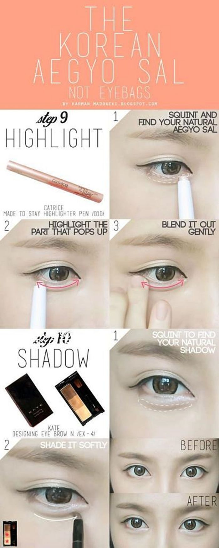 Cara membuat ten Aegyo Sal Makeup.