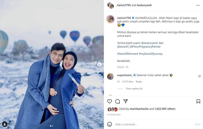 Ria Ricis hamil anak pertama dengan Teuku Ryan