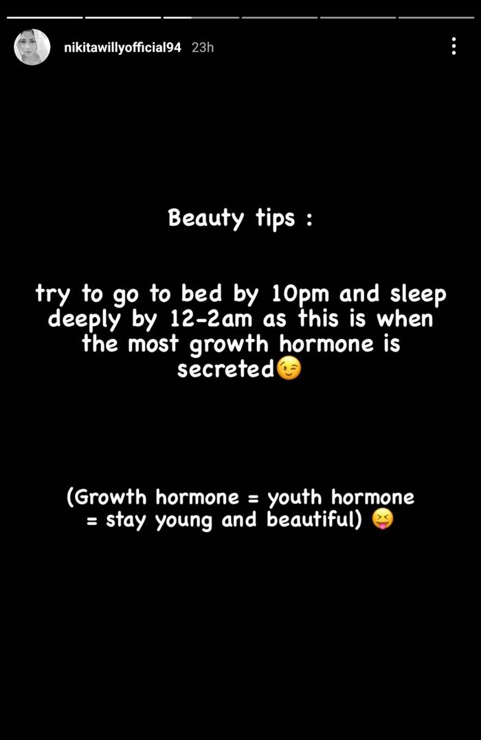 Rahasia kecantikan dan tips awet muda Nikita Willy.
