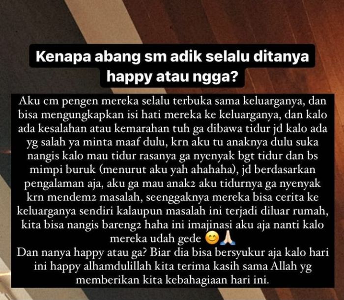 Rachel Vennya selalu menanyakan suasana hati anak