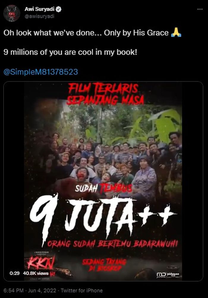 Tembus 9 Juta Penonton, KKN di Desa Penari jadi Film Terlaris di Indonesia  setelah Avengers: Endgame - Parapuan